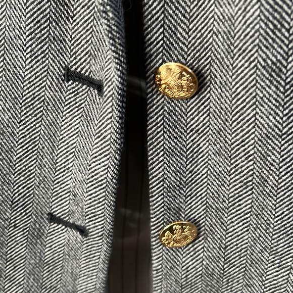 J Crew Herringbone Blazer - Gold Buttons - Size 6 - Picture 2 of 8